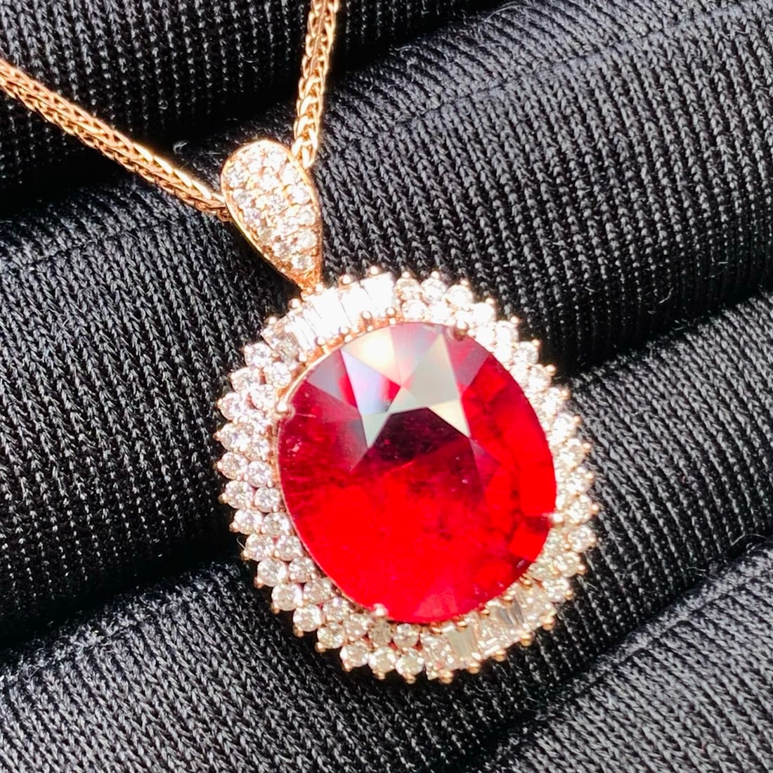 14k Gold 5.92 Ct Natural Tourmaline & Diamond Ring/pendant( Without Chain ) - 5