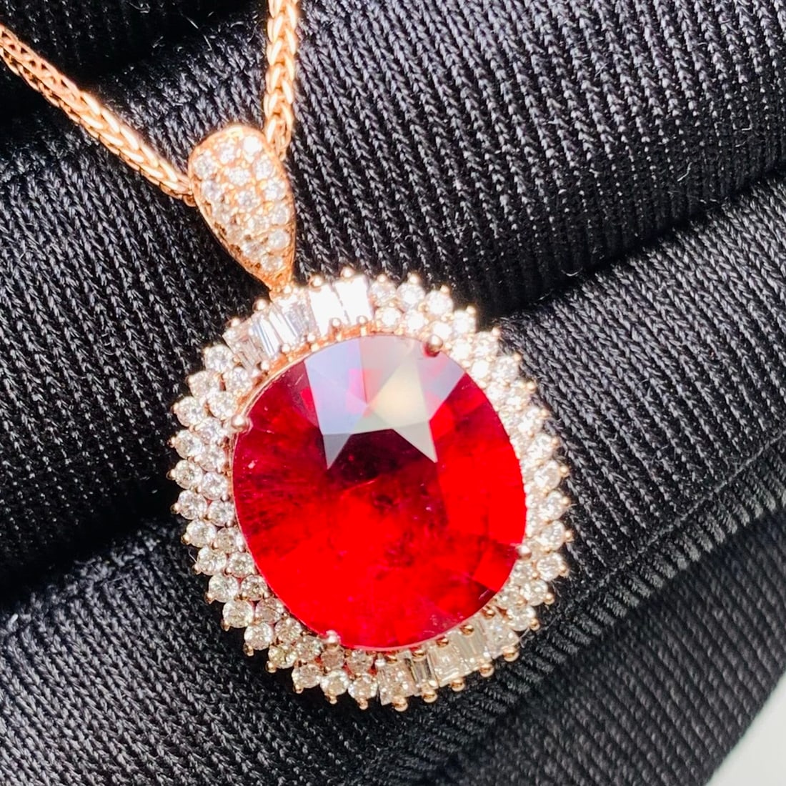 14k Gold 5.92 Ct Natural Tourmaline & Diamond Ring/pendant( Without Chain ) - 6