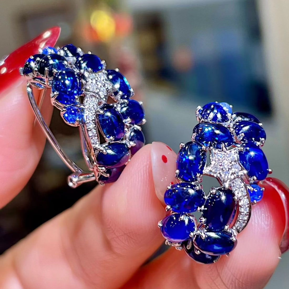 14k Gold 11.13 Ctw Natural Sapphire & Diamond Ring - 2