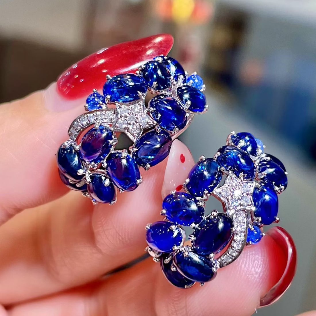 14k Gold 11.13 Ctw Natural Sapphire & Diamond Ring - 3