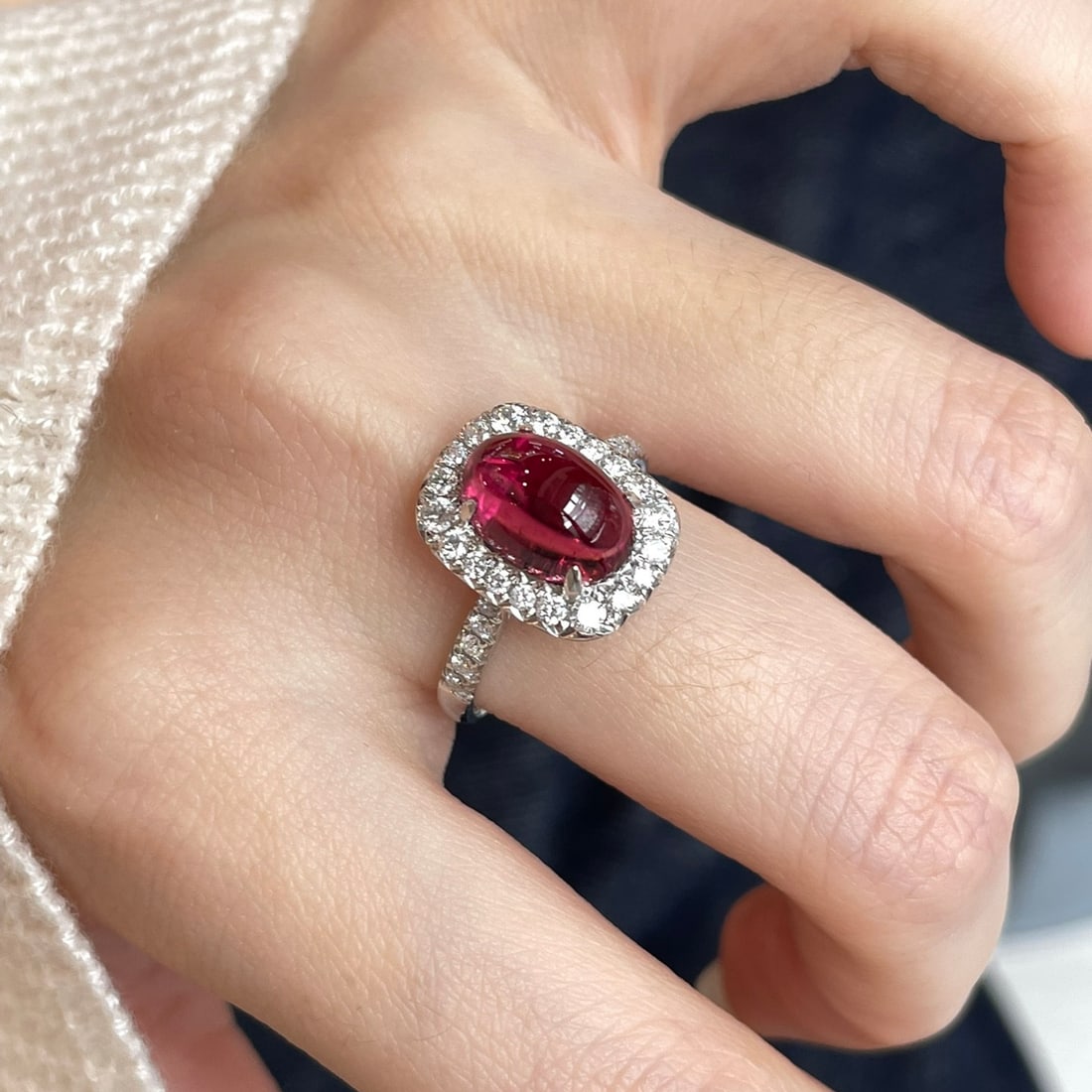 14k Gold 3.7 Ctw Natural Tourmaline & Diamond Ring - 2