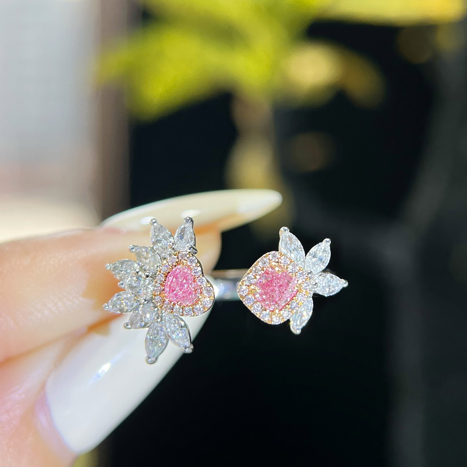 14k Gold 1.25 Ctw Natural Pink Diamond & Diamond Ring - 2