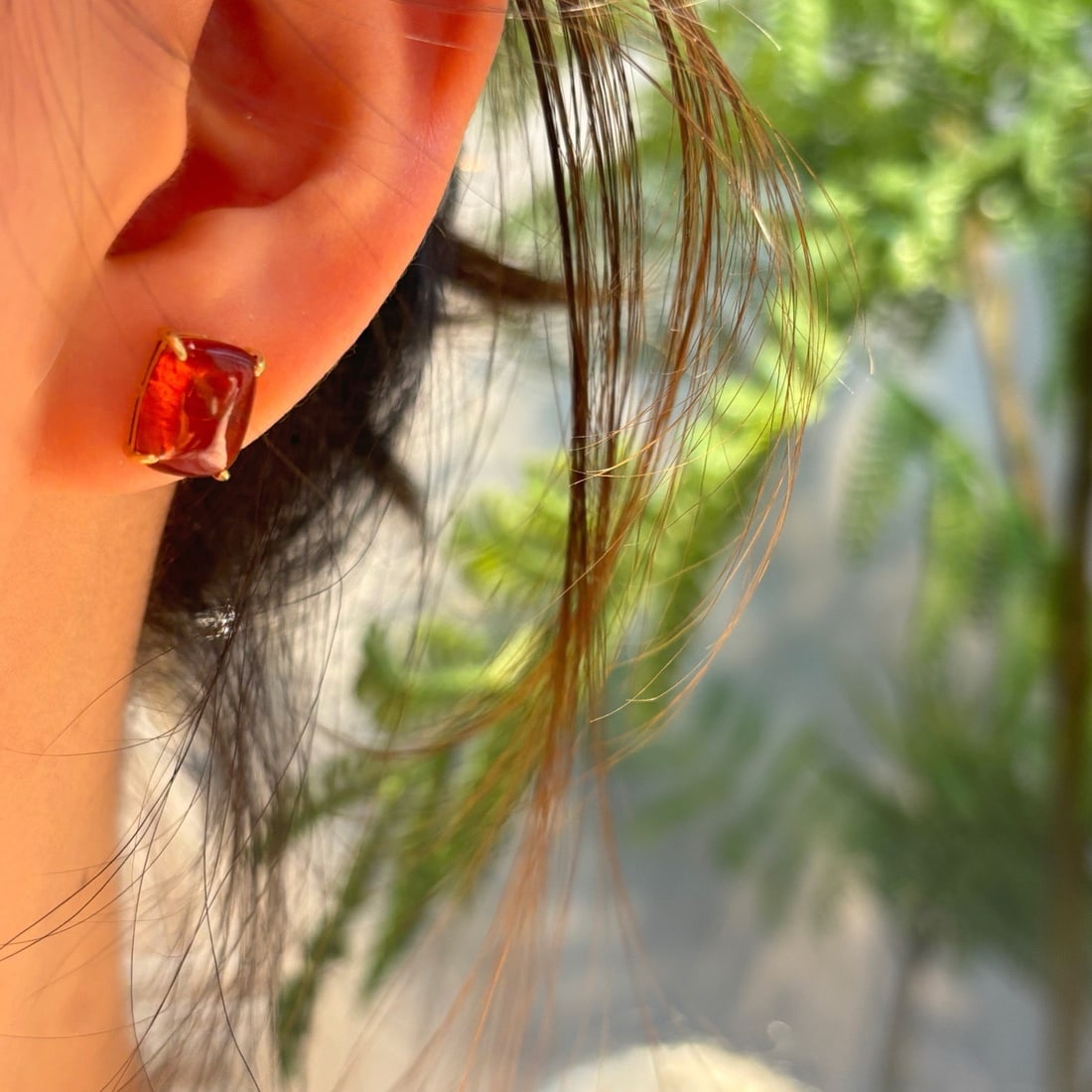 14k Gold 8.72 Ct Natural Spessartine Earrings - 4