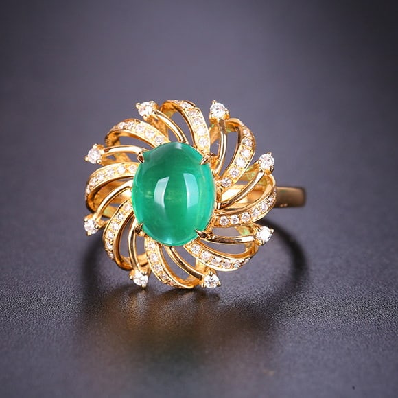 14k Gold 2.14 Ctw Natural Emerald & Diamond Ring - 3