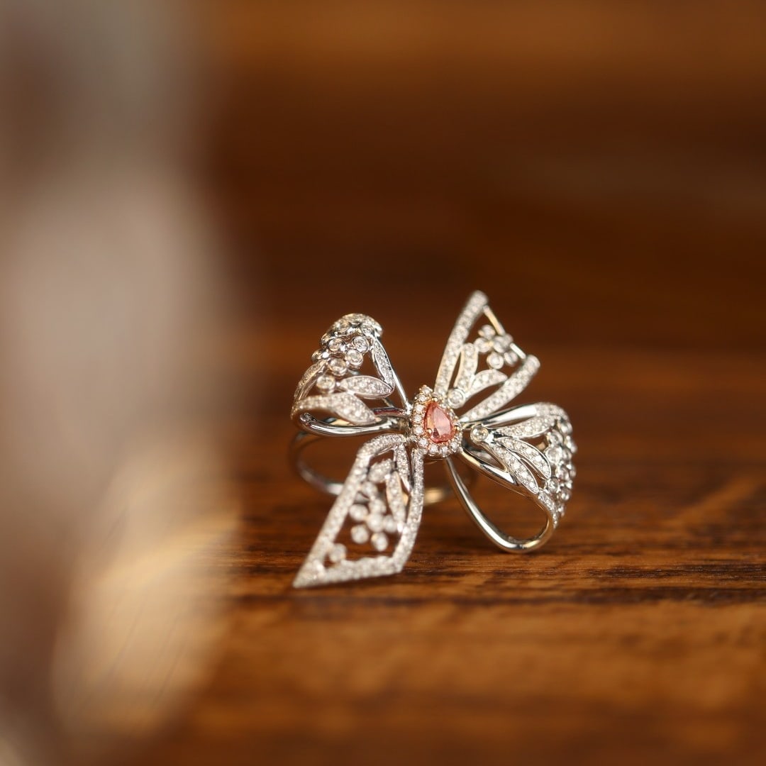 14k Gold 0.92 Ctw Natural Pink Diamond & Diamond Ring - 2