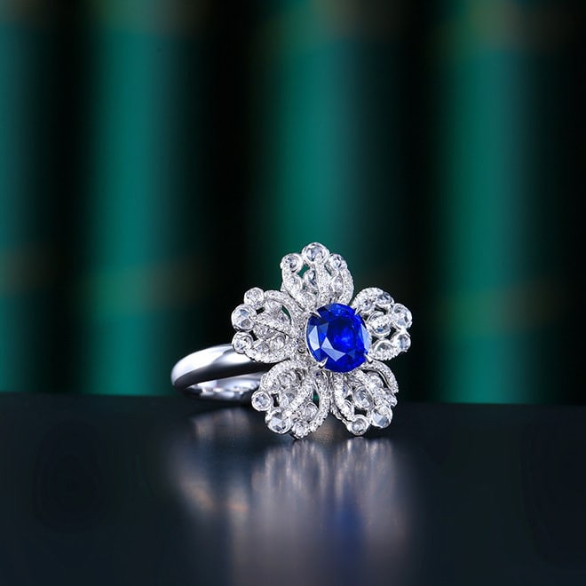 14k Gold 2.15 Ctw Natural Sapphire & Diamond Ring/pendant( Without Chain ) - 4