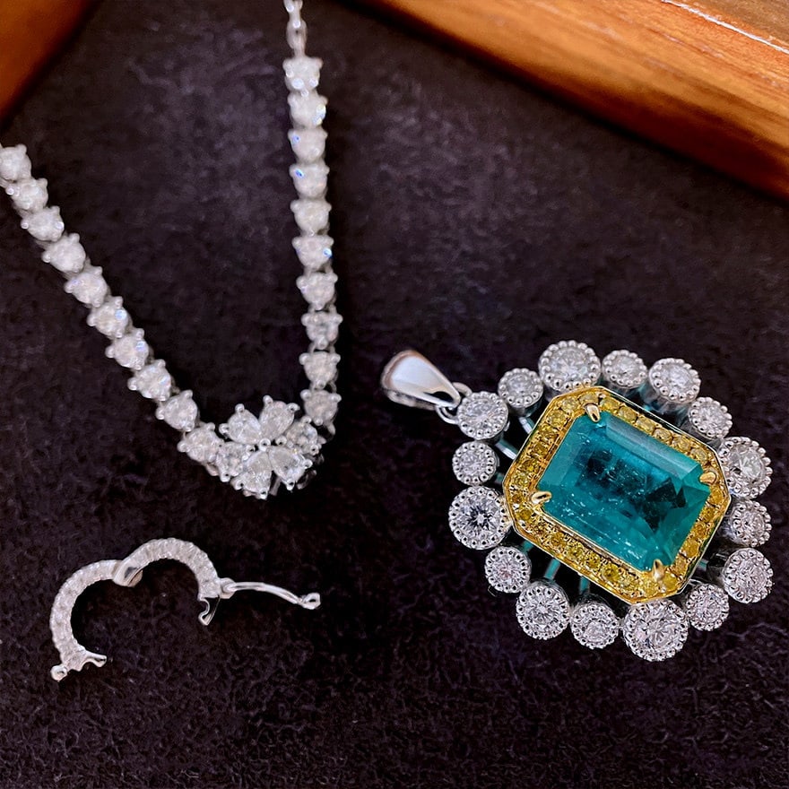 14k Gold 0.78 Ct Natural H Diamond Necklace - 5