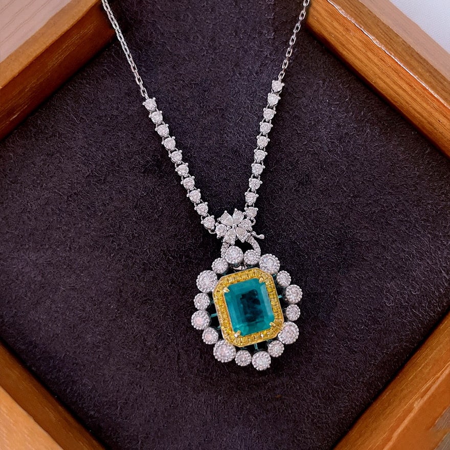 14k Gold 0.78 Ct Natural H Diamond Necklace - 6