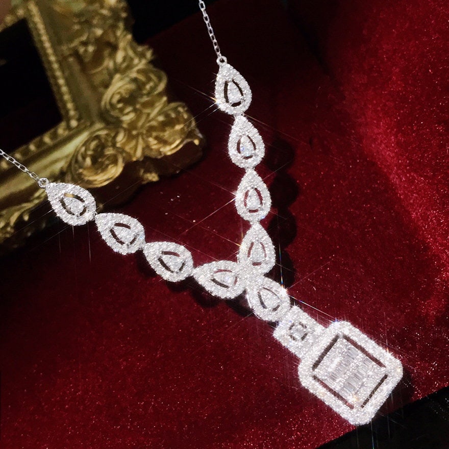 14k Gold 1.15 Ct Natural H Diamond Necklace - 5