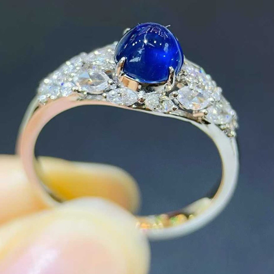 14k Gold 1.74 Ctw Natural Sapphire & Diamond Ring - 4