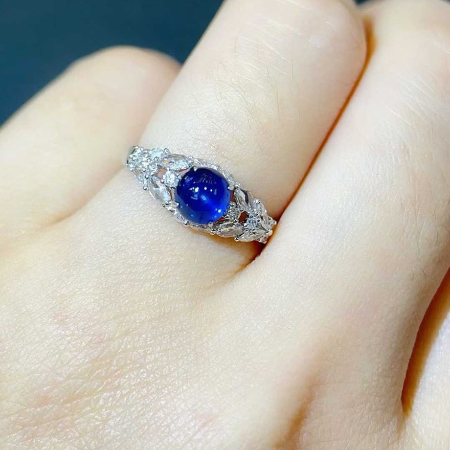 14k Gold 1.74 Ctw Natural Sapphire & Diamond Ring - 5