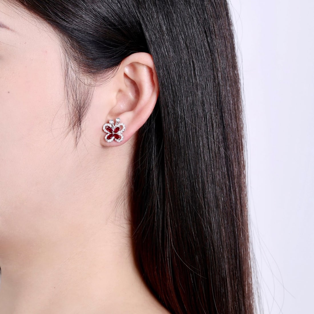 14k Gold 2.00 Ctw Natural Ruby & Diamond Earrings - 2