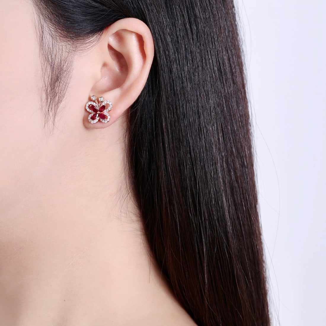 14k Gold 2.00 Ctw Natural Ruby & Diamond Earrings - 6