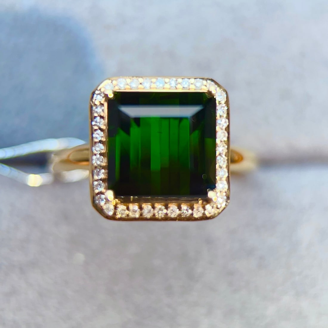 14k Gold 6.33 Ctw Natural Tourmaline & Diamond Ring - 2