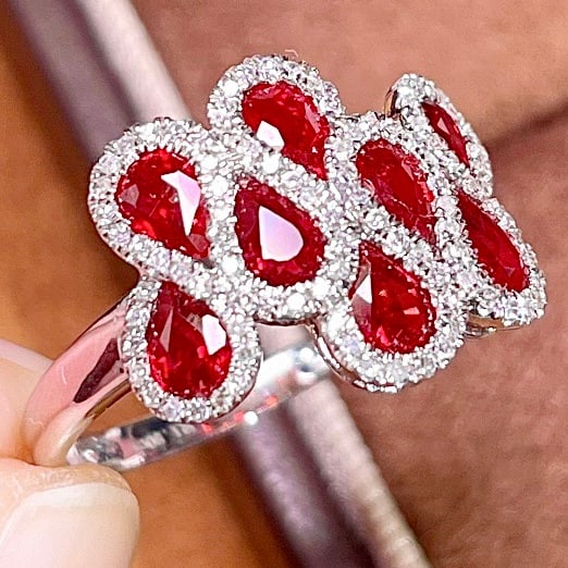 14k Gold 1.8 Ct Natural Ruby & Diamond Ring - 4