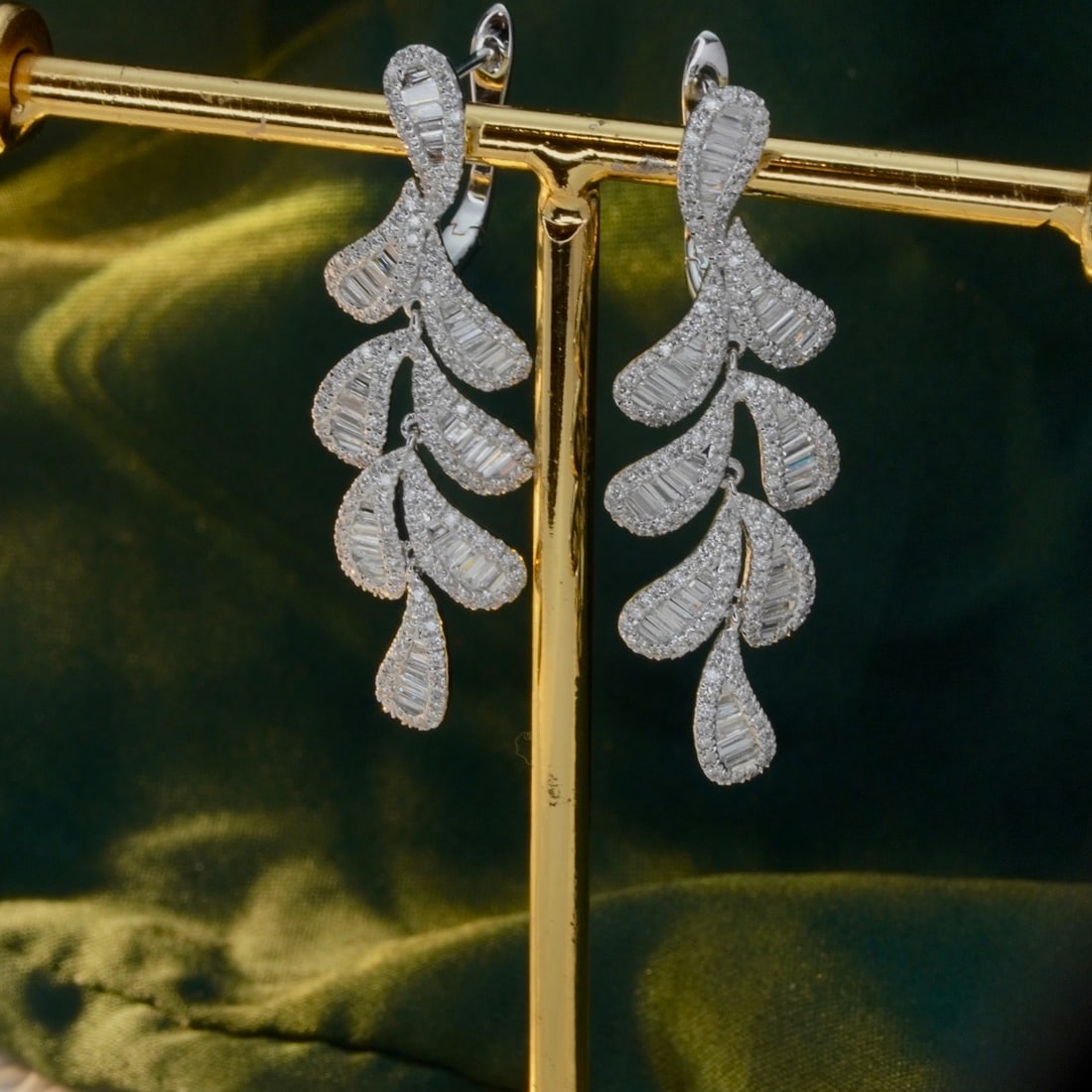 14k Gold 1.42 Ct Natural H Diamond Earrings - 5