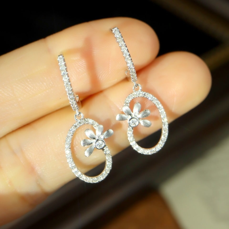 14k Gold 0.40 Ct Natural H Diamond Earrings - 3