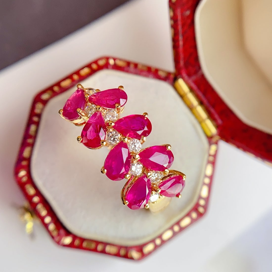 14k Gold 2.55 Ct Natural Ruby & Diamond Ring - 3