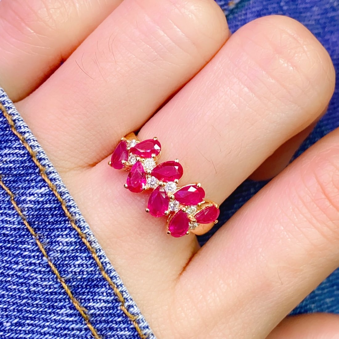 14k Gold 2.55 Ct Natural Ruby & Diamond Ring - 4