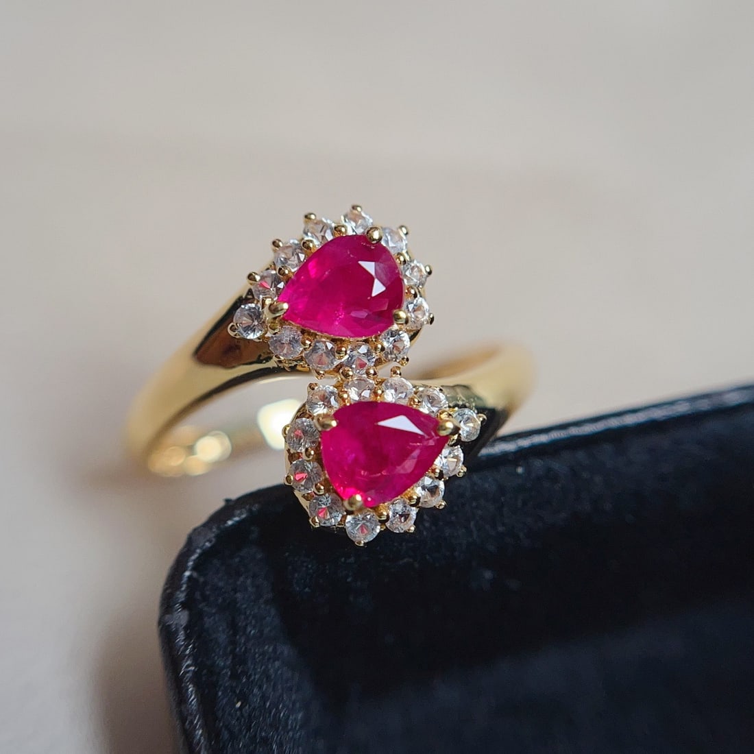 14k Gold 1.05 Ct Natural Ruby & Sapphire Ring - 4