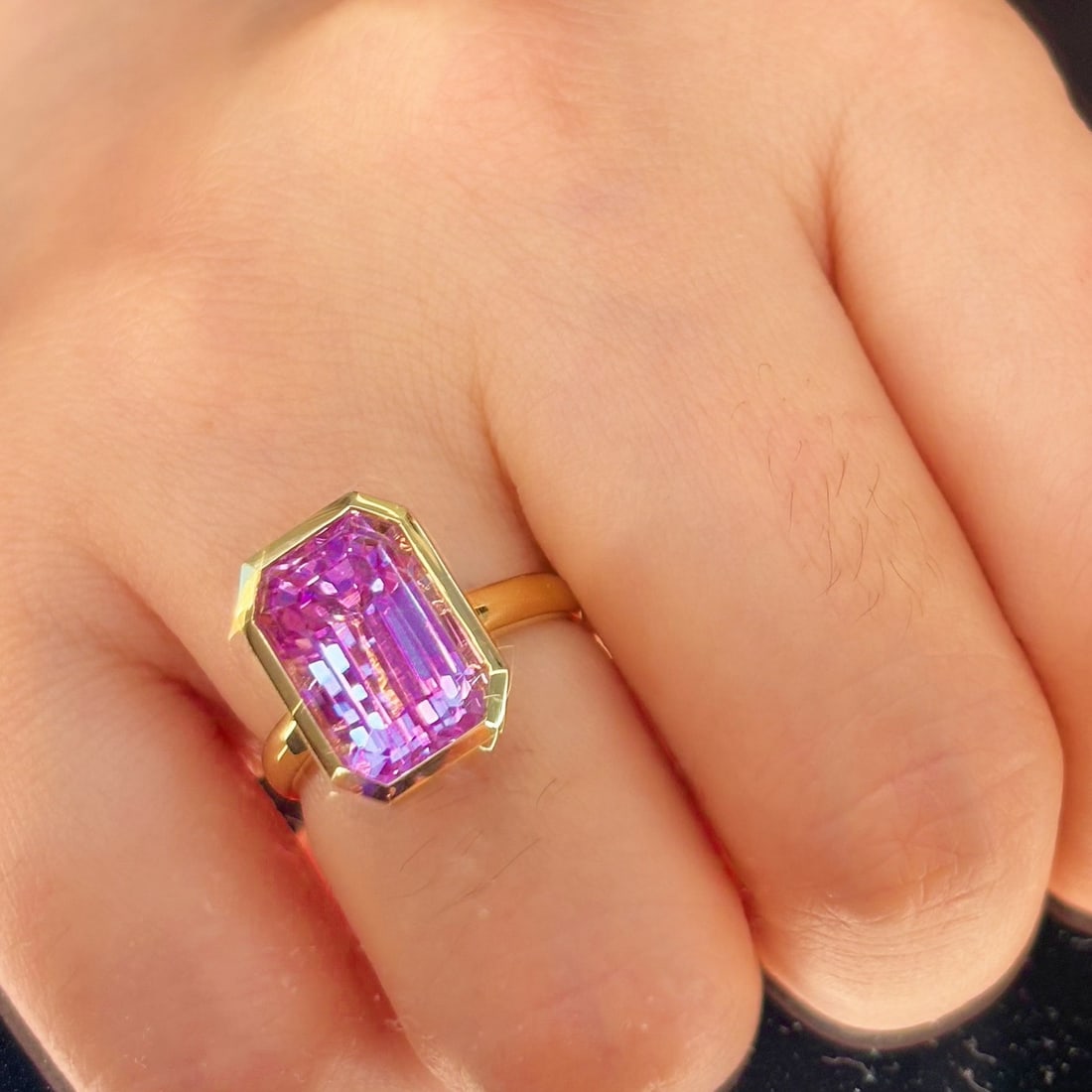 14k Gold 8.5 Ct Natural Kunzite Ring - 5