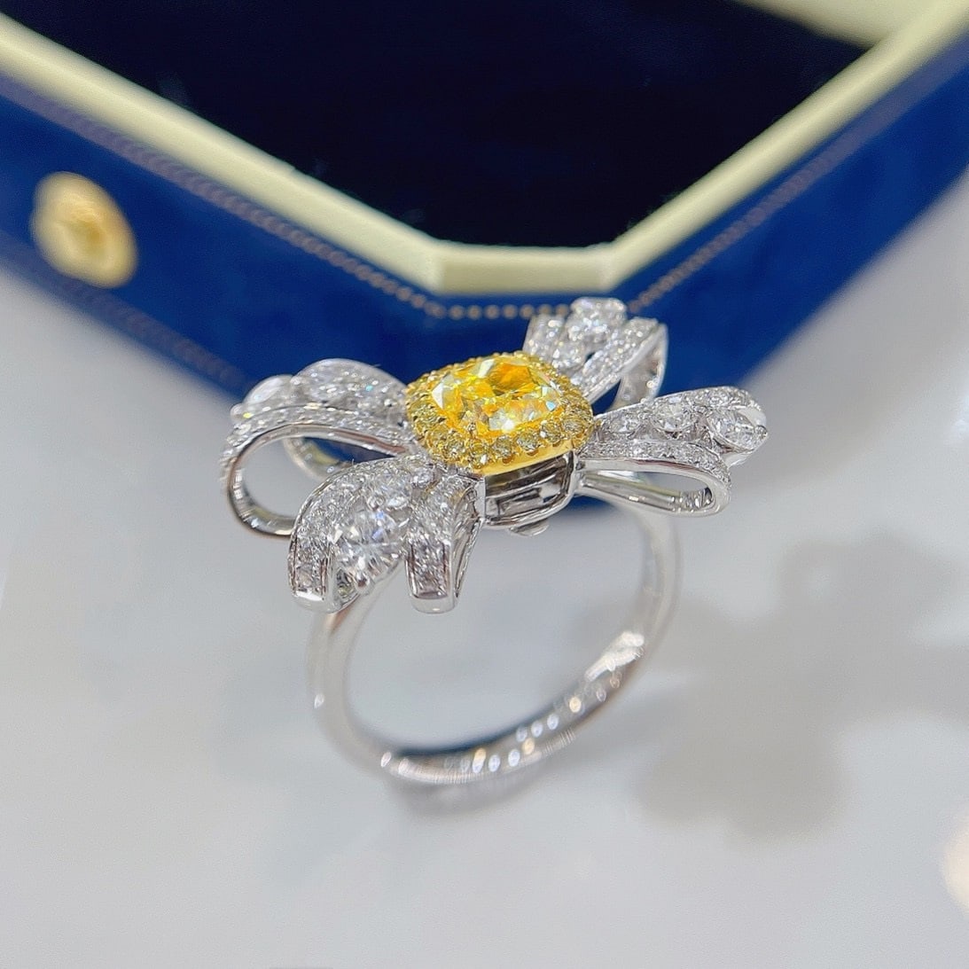 14k Gold 1.87 Ctw Natural Yellow Diamond & Diamond Ring/pendant( Without Chain ) - 3