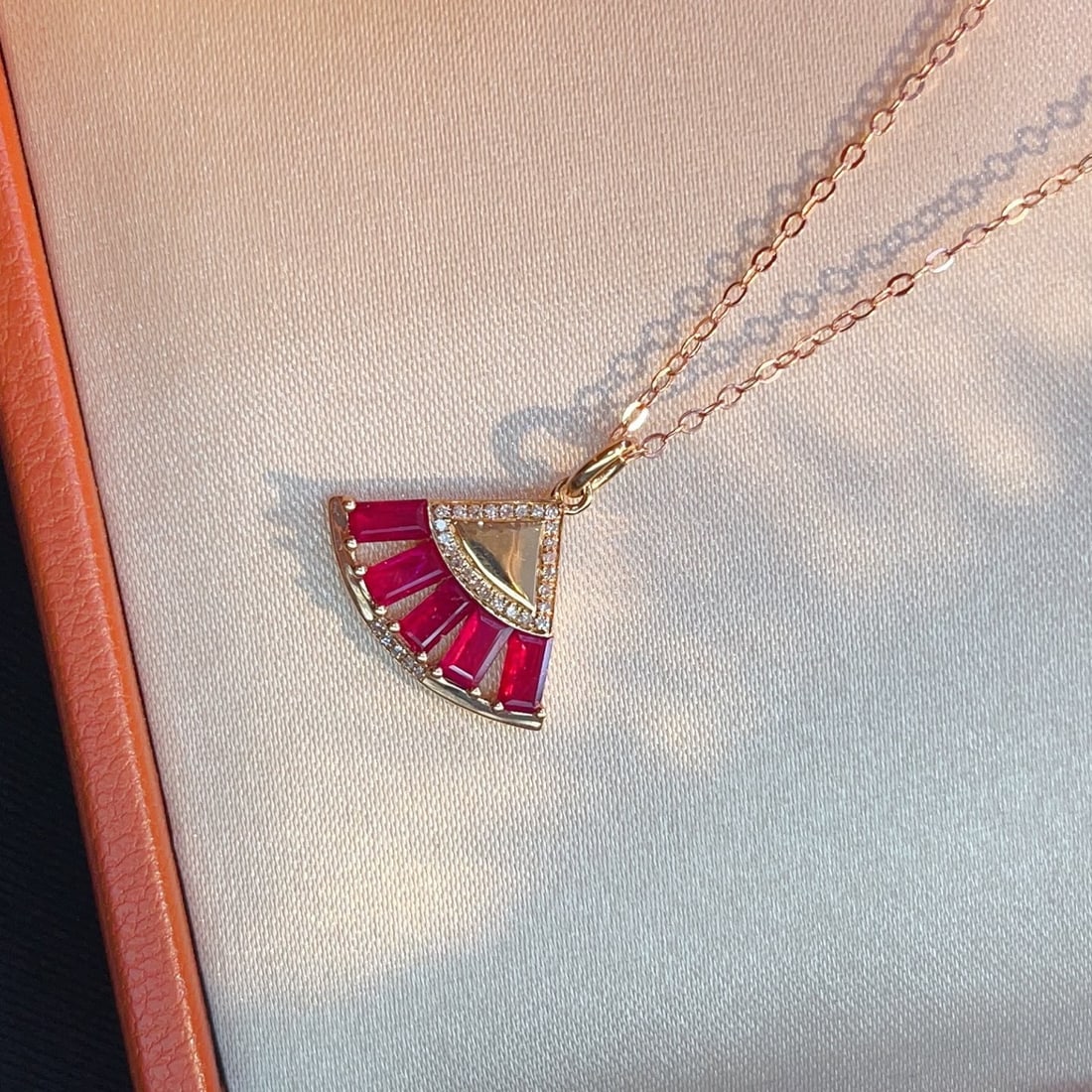 14k Gold 1.00 Ct Natural Ruby & Diamond Pendant( Without Chain ) - 2