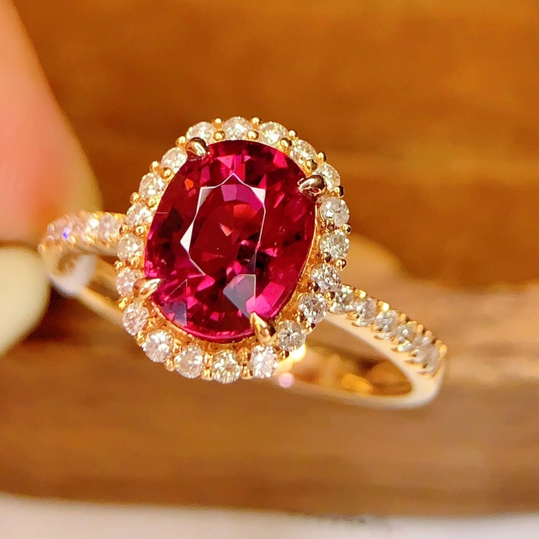 14k Gold 2.3 Ct Natural Tourmaline & Diamond Ring - 2