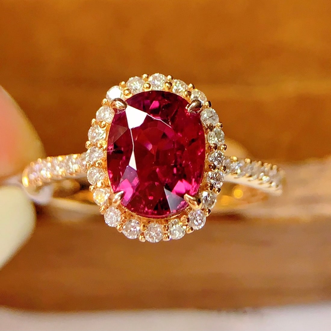 14k Gold 2.3 Ct Natural Tourmaline & Diamond Ring - 4