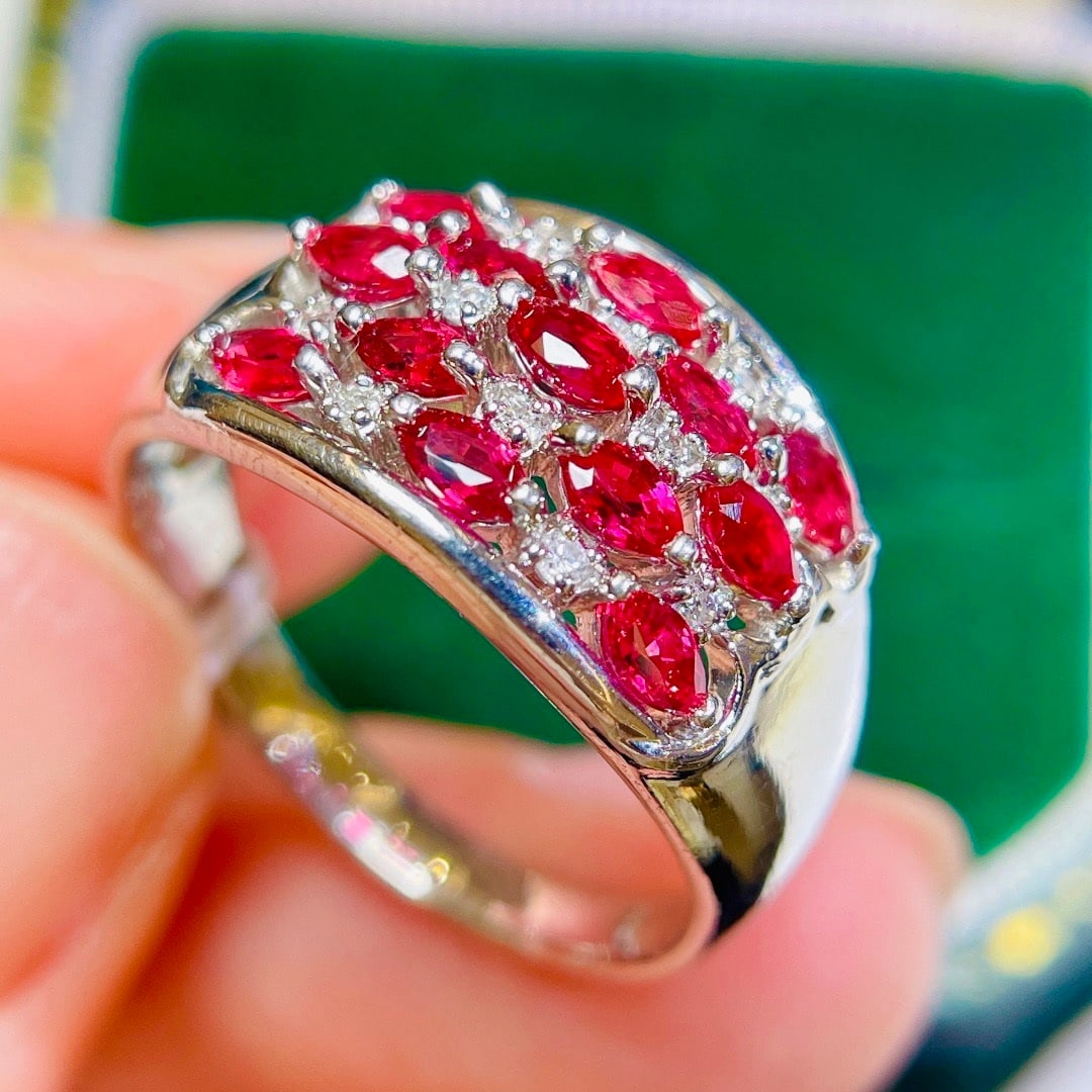 14k Gold 1.58 Ctw Natural Ruby & Diamond Ring - 2