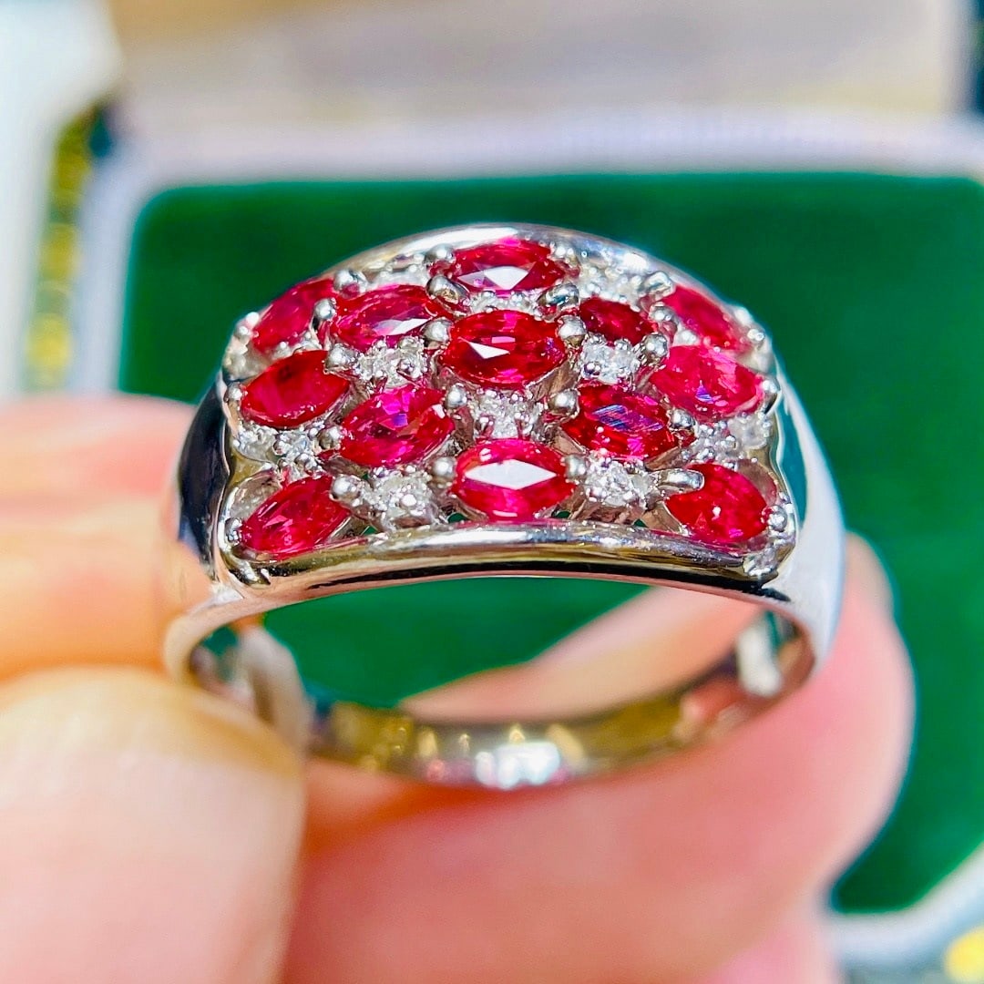 14k Gold 1.58 Ctw Natural Ruby & Diamond Ring - 4