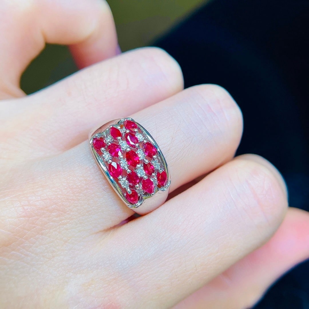 14k Gold 1.58 Ctw Natural Ruby & Diamond Ring - 5