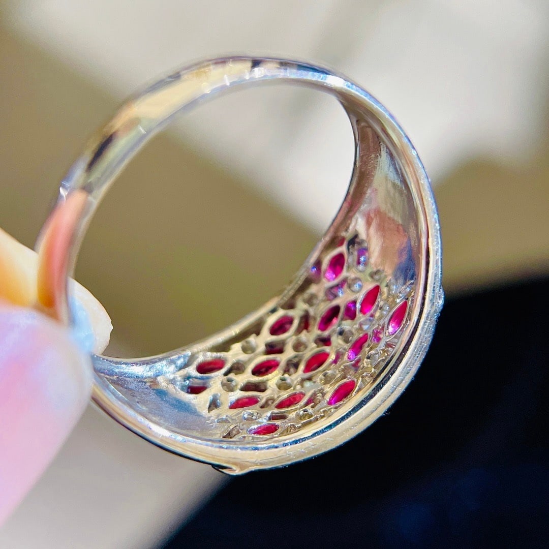 14k Gold 1.58 Ctw Natural Ruby & Diamond Ring - 6