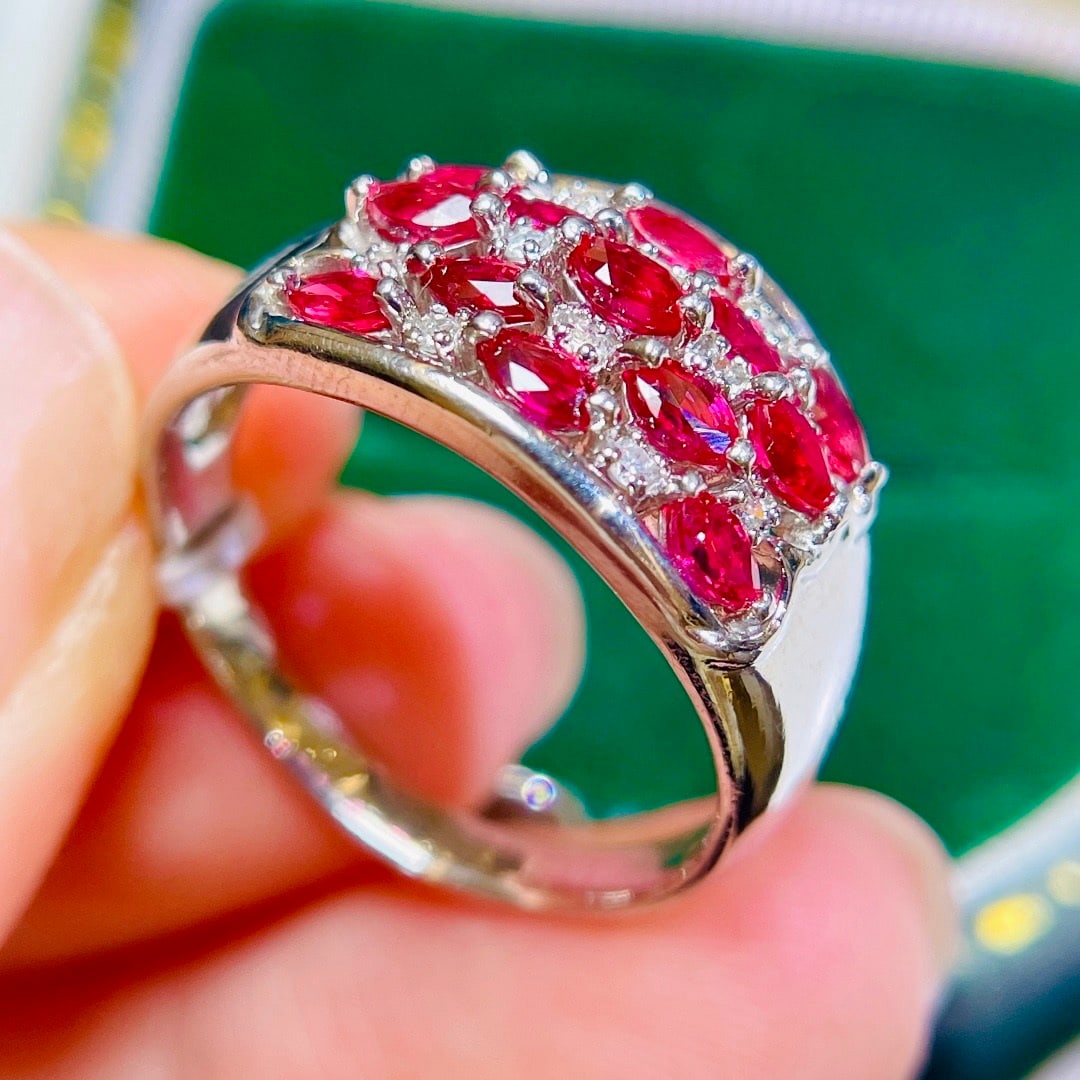 14k Gold 1.58 Ctw Natural Ruby & Diamond Ring - 7