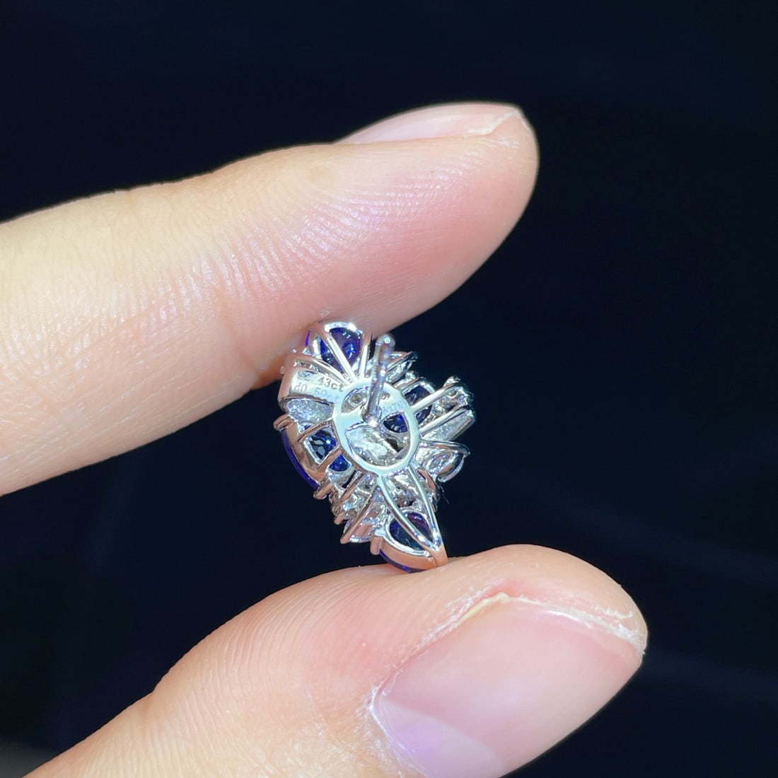 14k Gold 3.02 Ctw Natural Sapphire & Diamond Earrings - 5