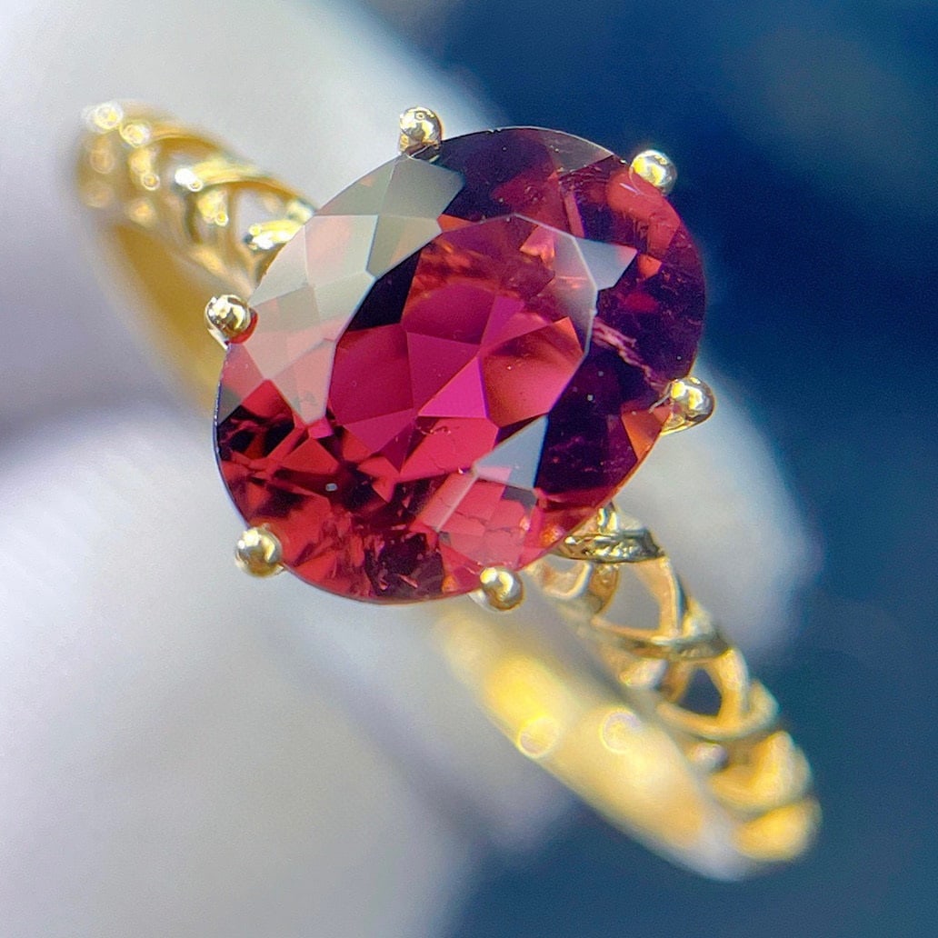 14k Gold 2.1 Ct Natural Tourmaline Ring - 3