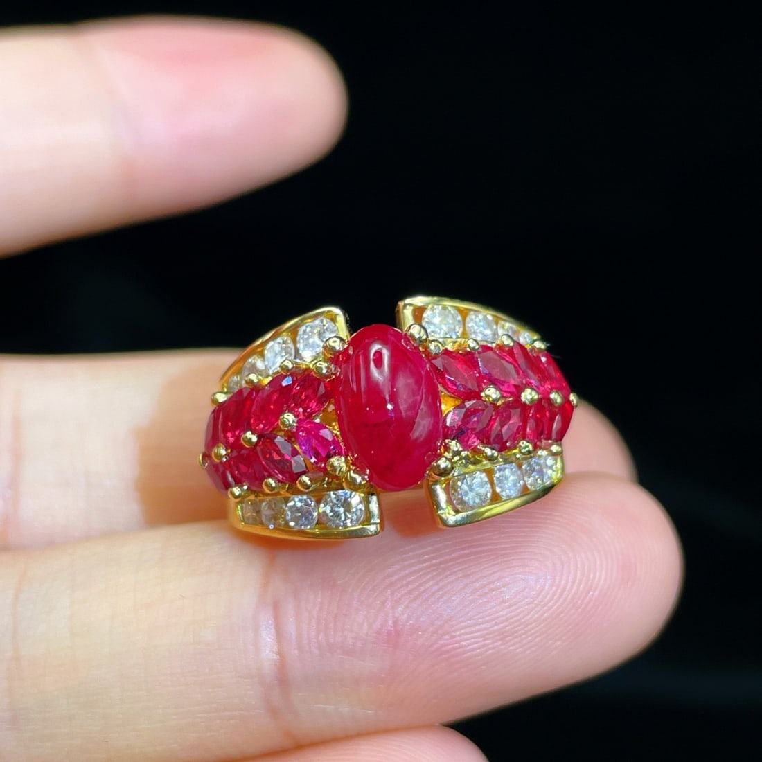 14k Gold 2.44 Ctw Natural Ruby & Ruby Ring - 2