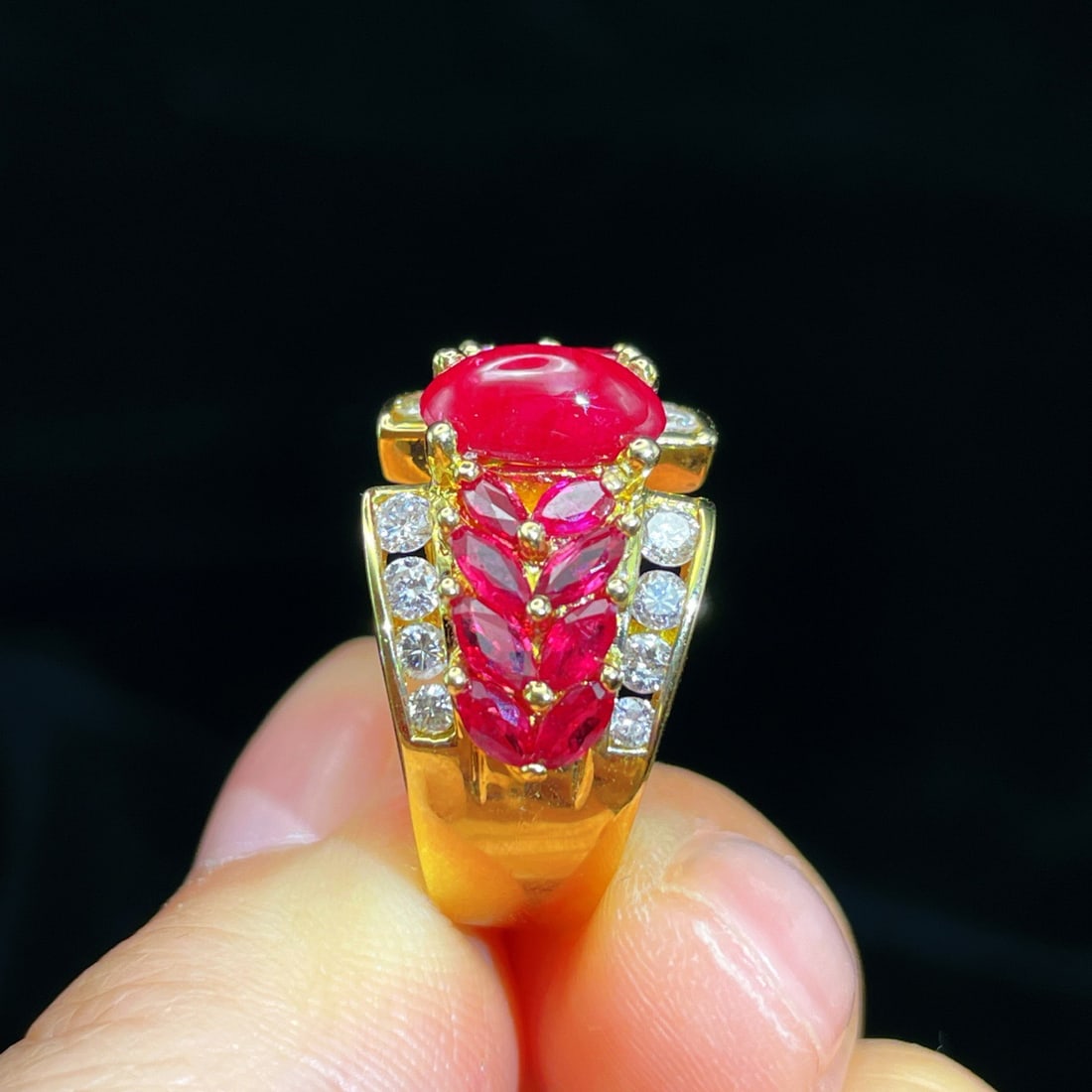 14k Gold 2.44 Ctw Natural Ruby & Ruby Ring - 4