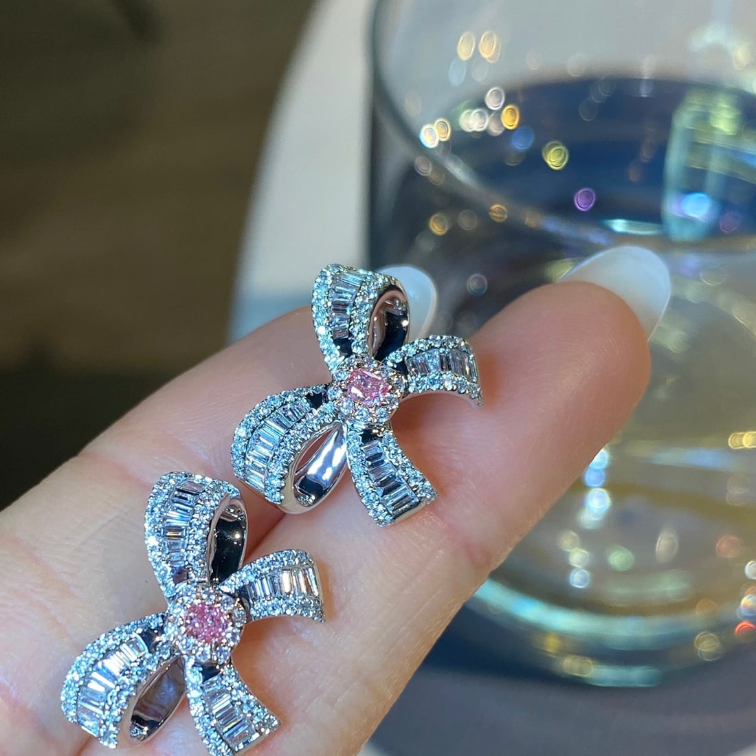 14k Gold 1.04 Ctw Natural Pink Diamond & Diamond Earrings - 4