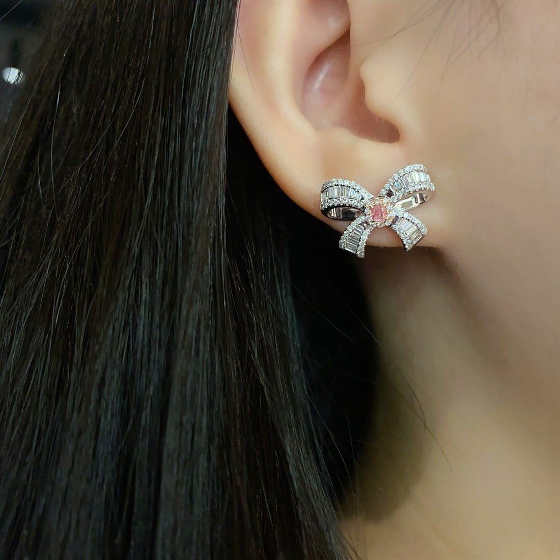 14k Gold 1.04 Ctw Natural Pink Diamond & Diamond Earrings - 5