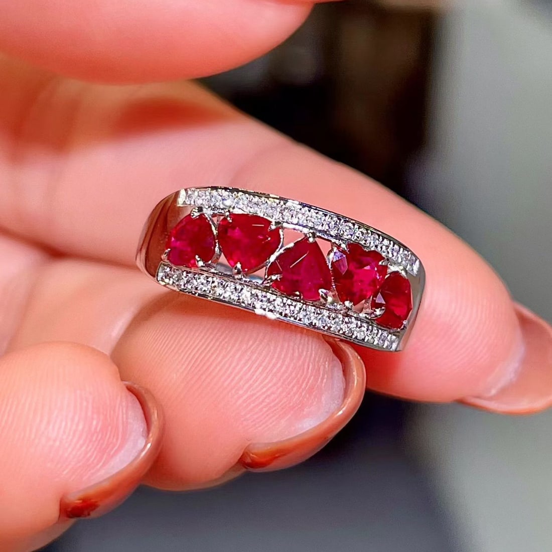 14k Gold 1.17 Ctw Natural Ruby & Diamond Ring - 2