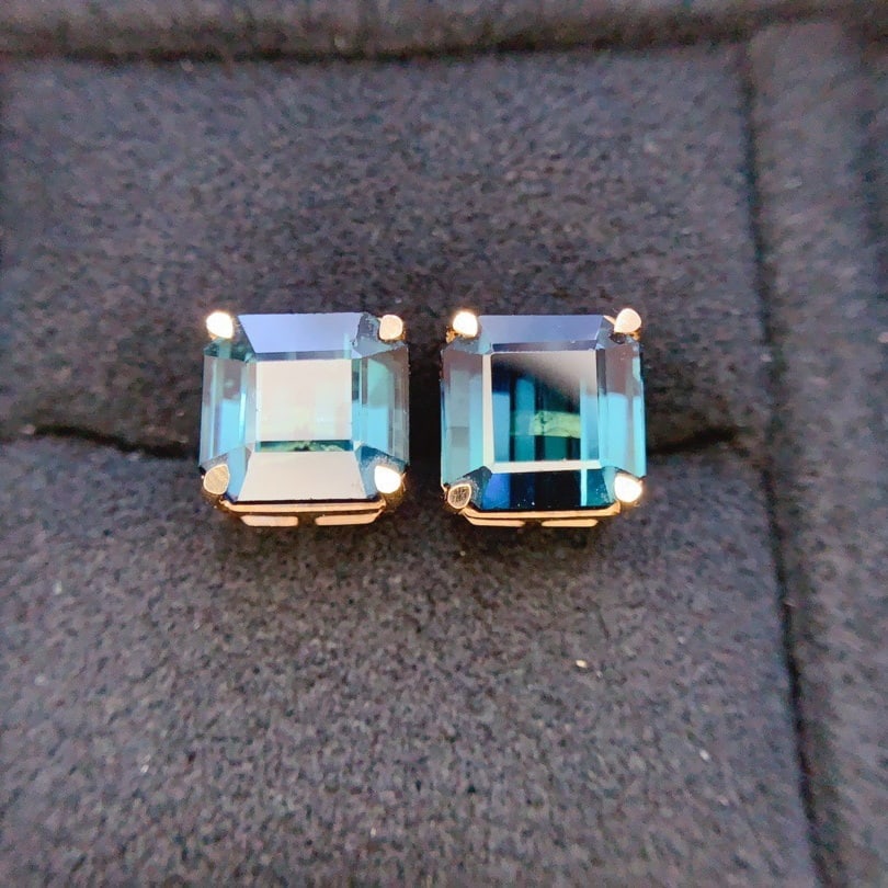 14k Gold 6.0 Ct Natural Tourmaline Earrings - 3