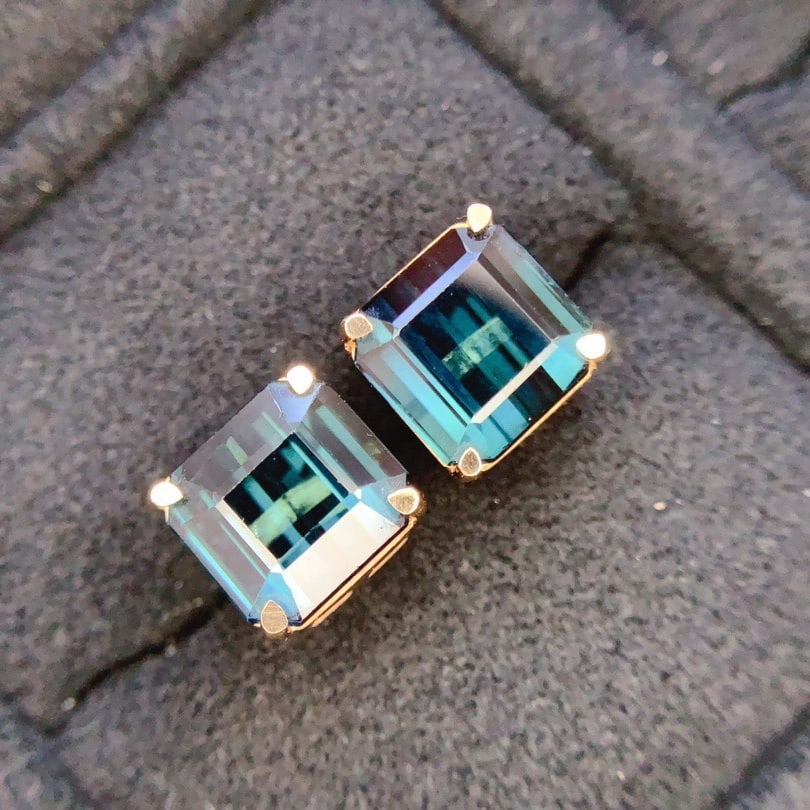 14k Gold 6.0 Ct Natural Tourmaline Earrings - 4