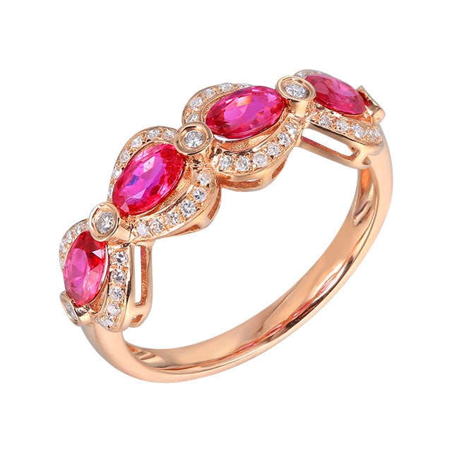 14k Gold 1.25 Ctw Natural Ruby & Diamond Ring - 5