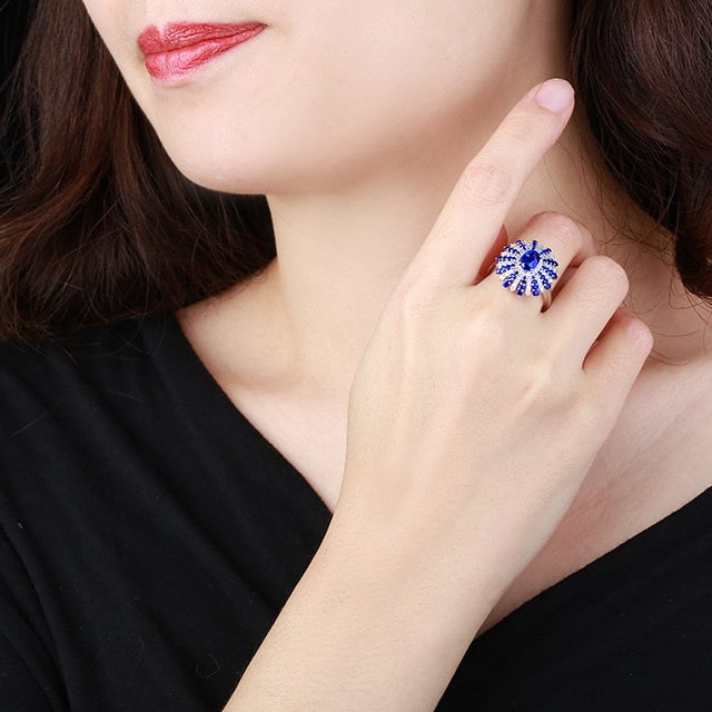 14k Gold 1.74 Ctw Natural Sapphire & Sapphire Ring - 6