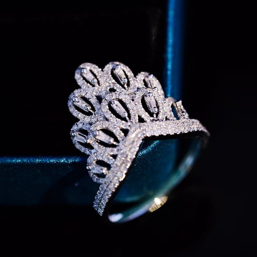 14k Gold 0.75 Ct Natural H Diamond Ring - 2