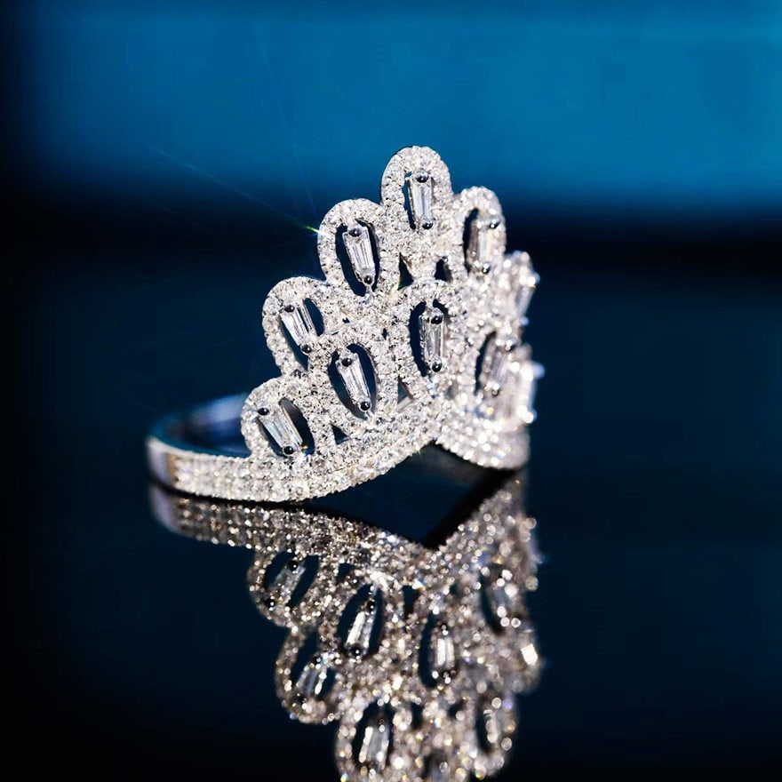 14k Gold 0.75 Ct Natural H Diamond Ring - 3