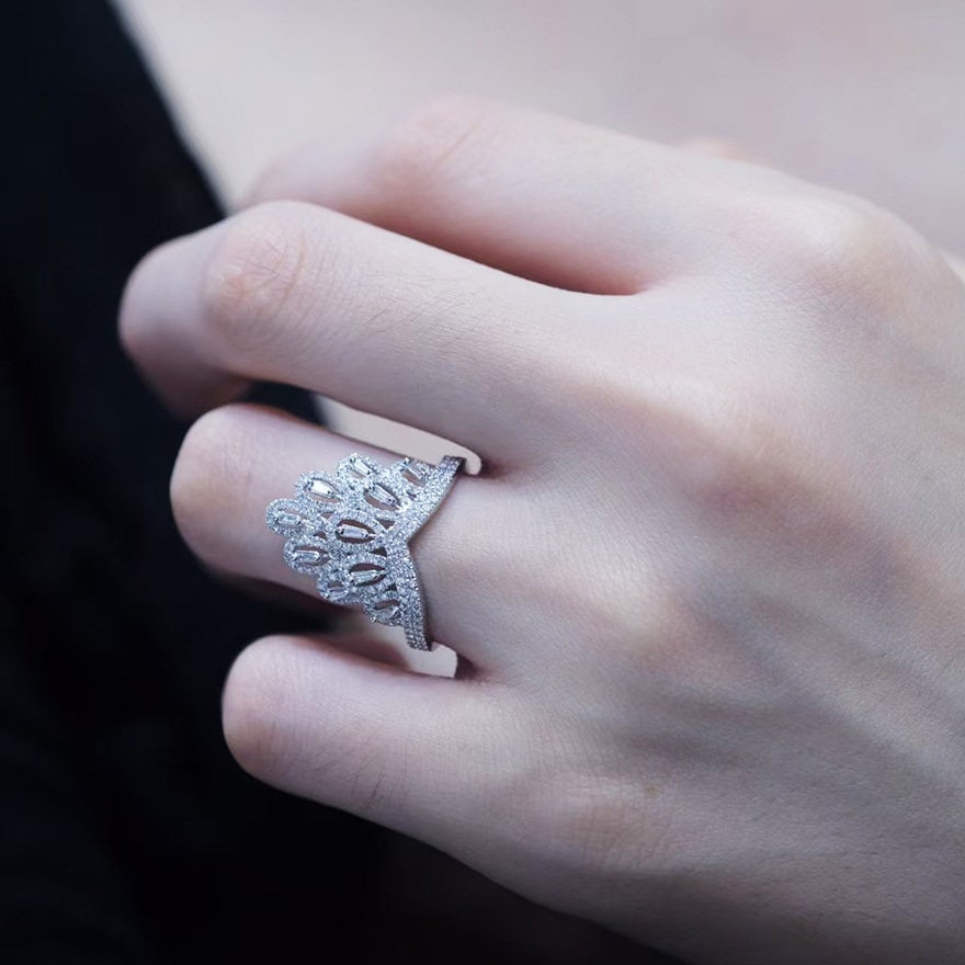 14k Gold 0.75 Ct Natural H Diamond Ring - 6