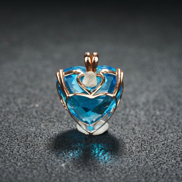 14k Gold 21.32 Ct Natural Topaz & Diamond Pendant( Without Chain ) - 4