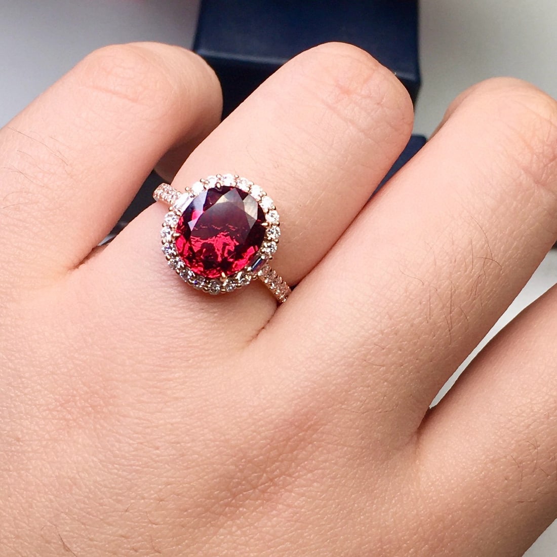 14k Gold 3.1 Ct Natural Tourmaline & Diamond Ring - 8